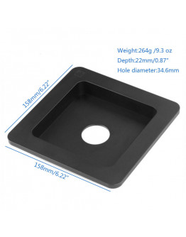 Recessed Lens Board for Toyo Large Format Camera 158x158mm 22mm #0 Hole 34.6mm