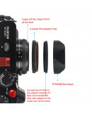 New Square Metal Lens Hood w/ 49mm Adapter Ring for Fujifilm Fuji X100V X100S New Square Metal Lens Hood w/ 49mm Adapter Ring for Fujifilm Fuji X100V X100S