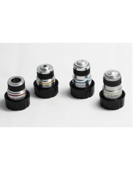 Microscope Achromatic Objective Lenses DIN 4X-10X-40X-100X Set