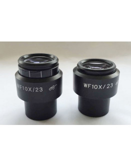 Pair WF10X / 23mm Microscope Diopter adjustable Eyepiece w/ Eyeguards 30mm Tube